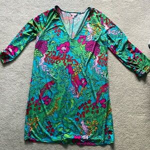 Lilly Pulitzer Tropical Print Long Sleeve Dress